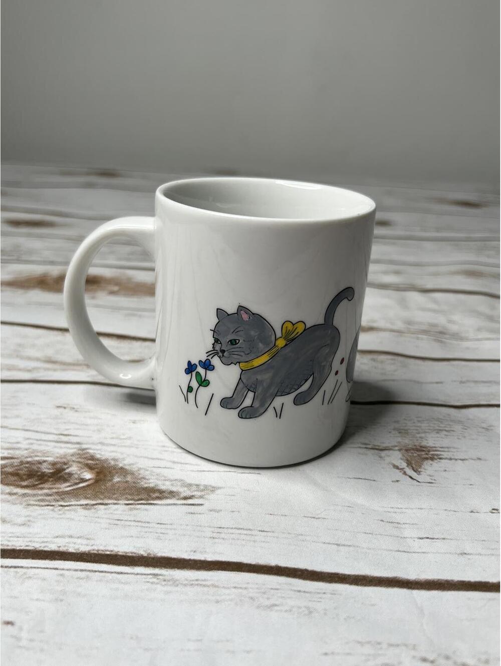 VTG Retro Grandmacore Cat Ceramic Coffee Mug